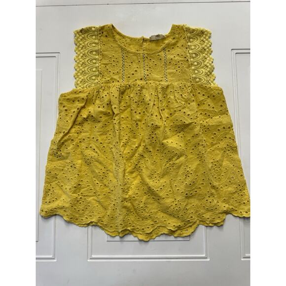 entro Tops - Entro Women's Blouse Size Small Crochet Knit Lace Sleeveless Yellow Blouse Boho